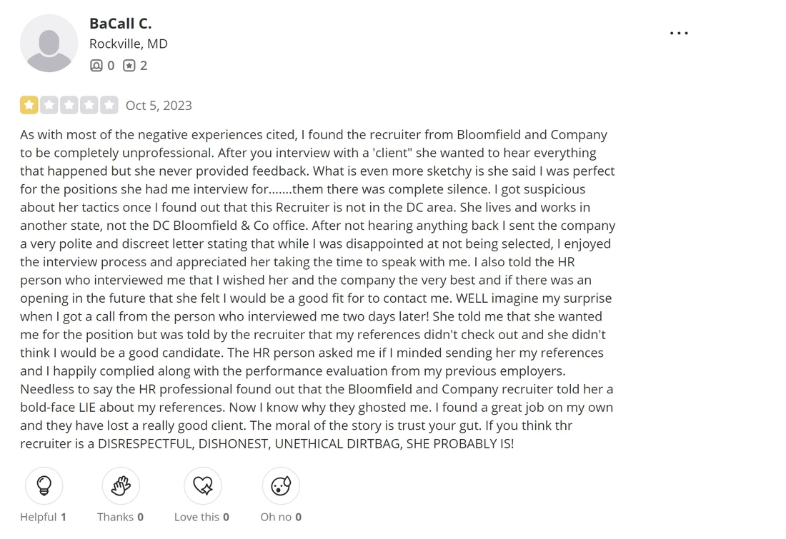 critical review of Bloomfield & Company