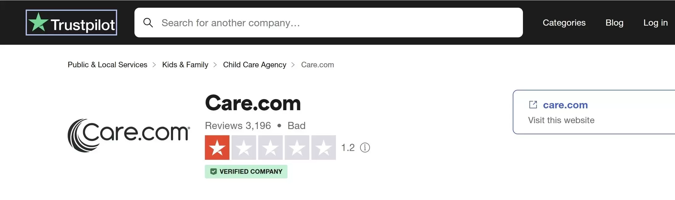 Care.com reviews and company profile