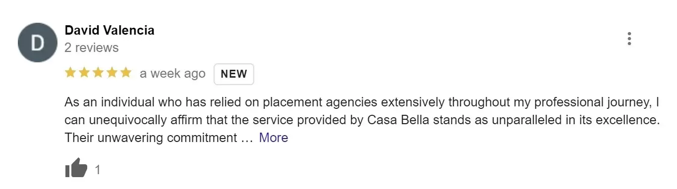 critical review of Casa Bella Residential Staffing