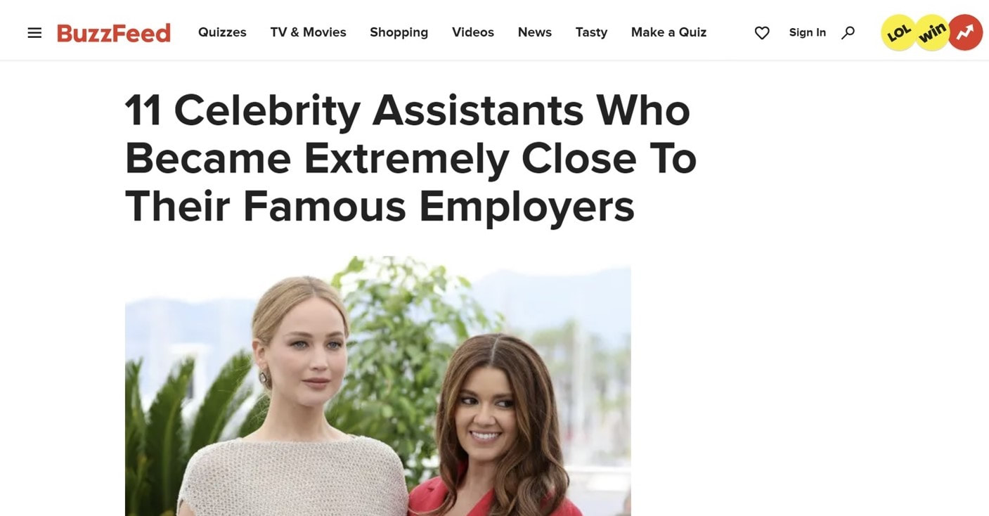 job perks for celebrity assistants