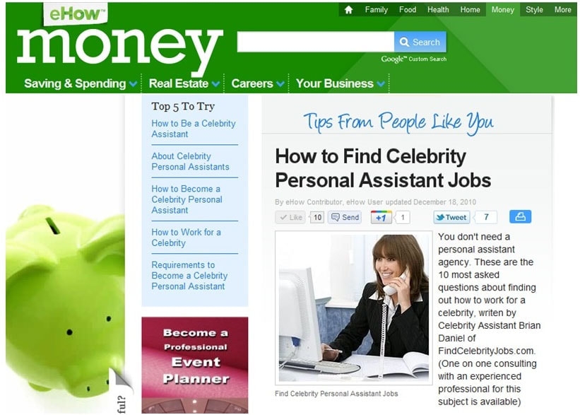 Secrets to becoming a celebrity assistant