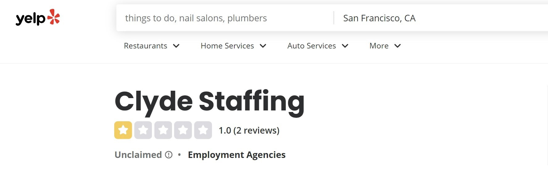 Clyde Staffing profile on Yelp