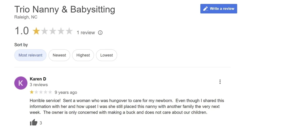 critical review of TRIO Nanny Agency