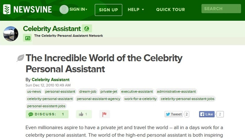 celebrity assistant world 