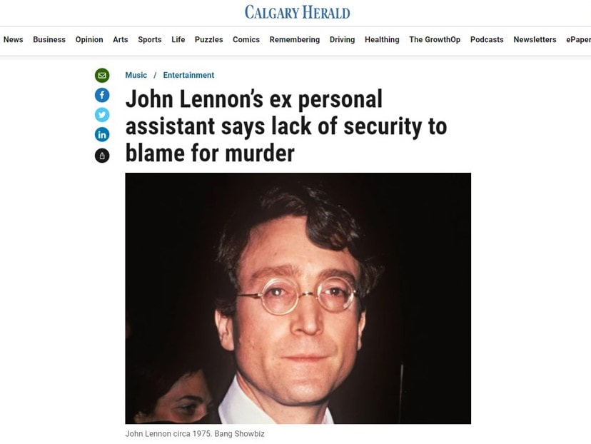 former assistant to John Lennon talks security
