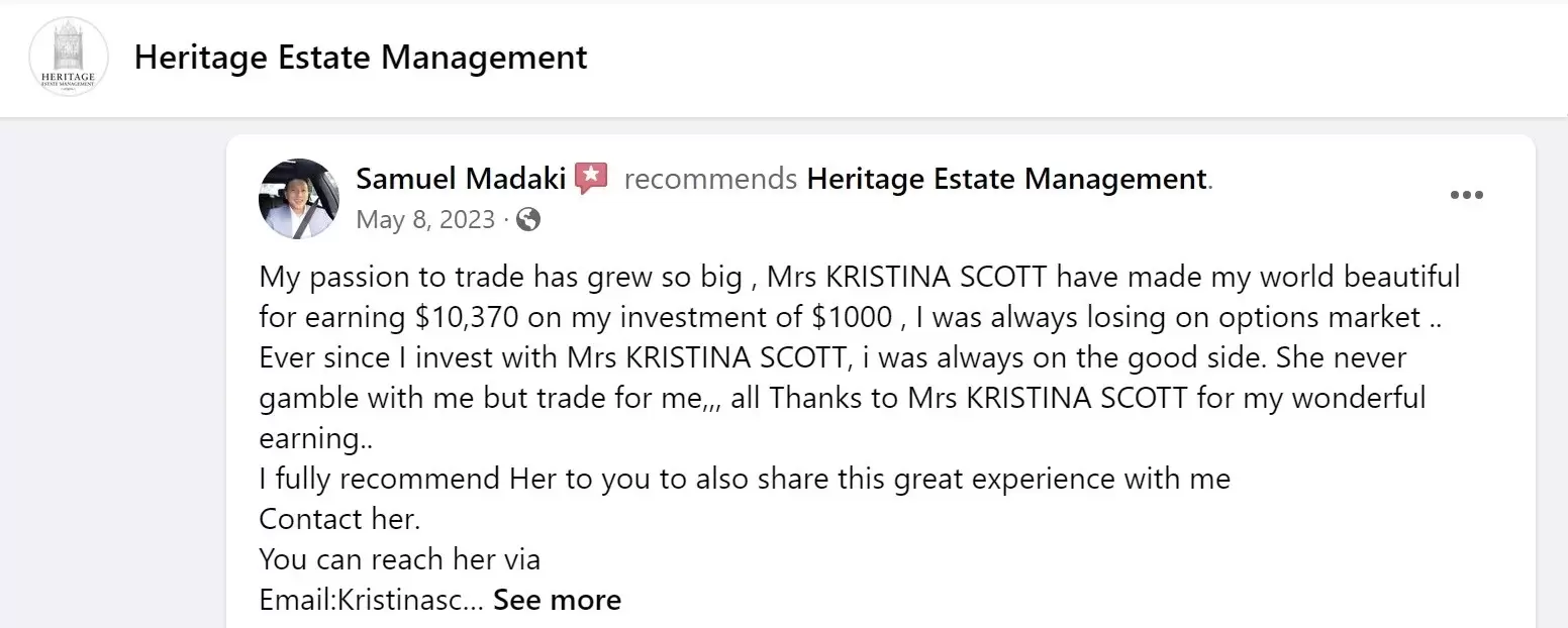positive review of Heritage Estate Management
