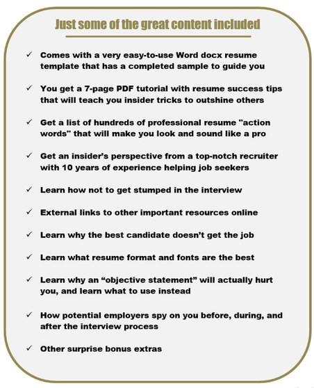 resume template job search kit