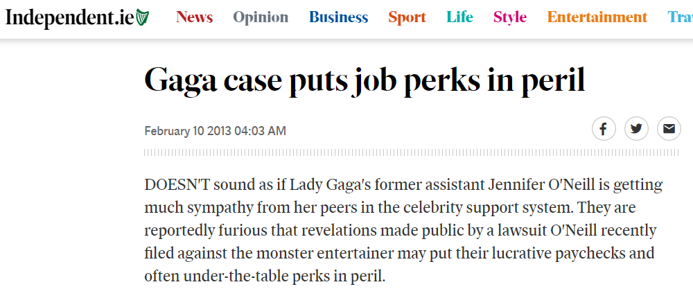 Lady Gaga personal assistant
