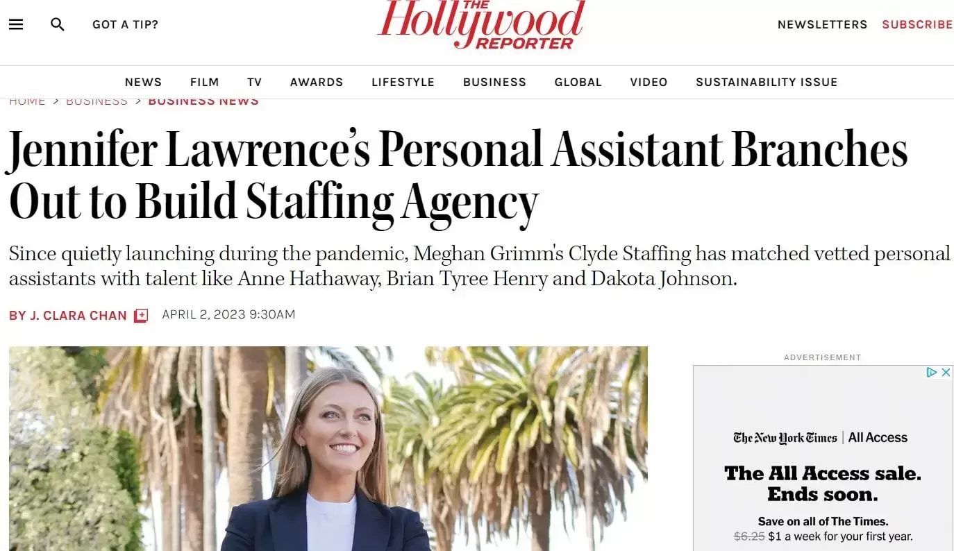 Jennifer Lawrence's assistant become an agent