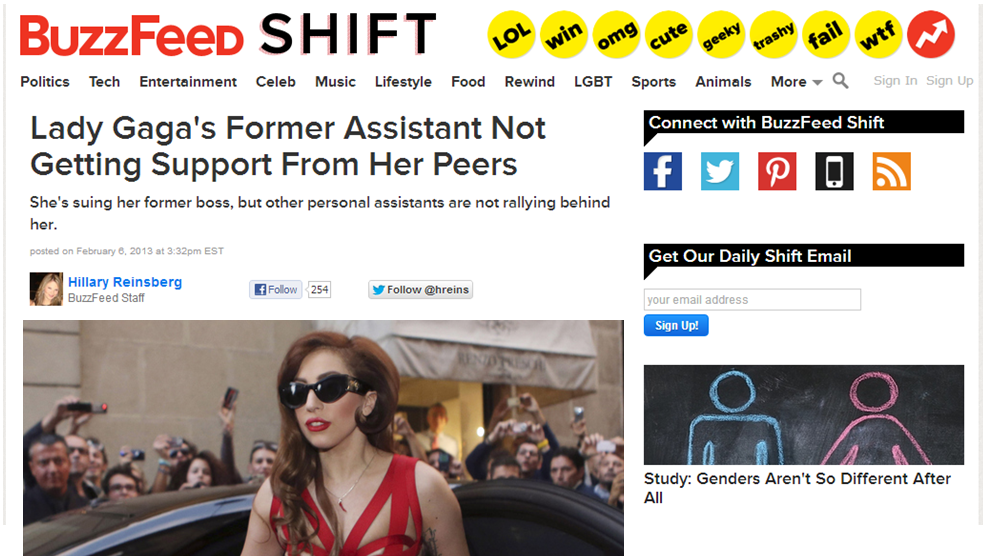 Lady Gaga assistant salary gaffe 