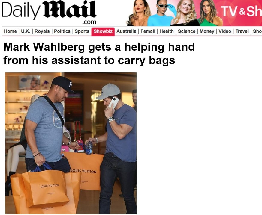 personal assistant to Mark Wahlberg