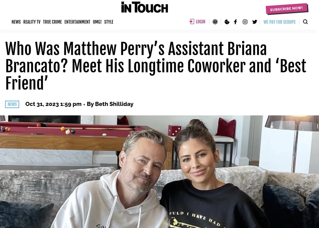 personal assistant to Matthew Perry