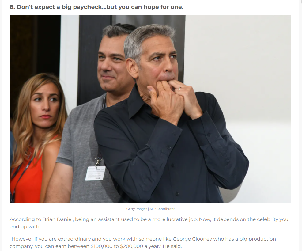 george clooney personal assistant
