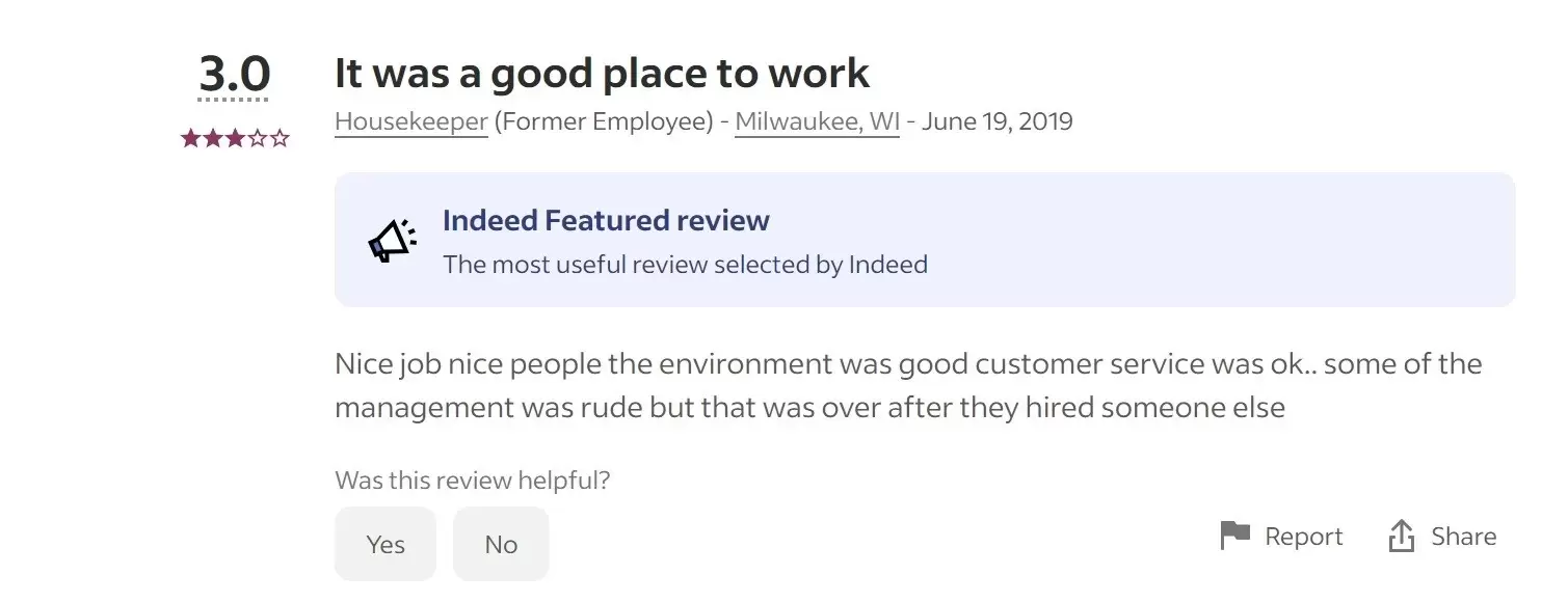 positive employee review