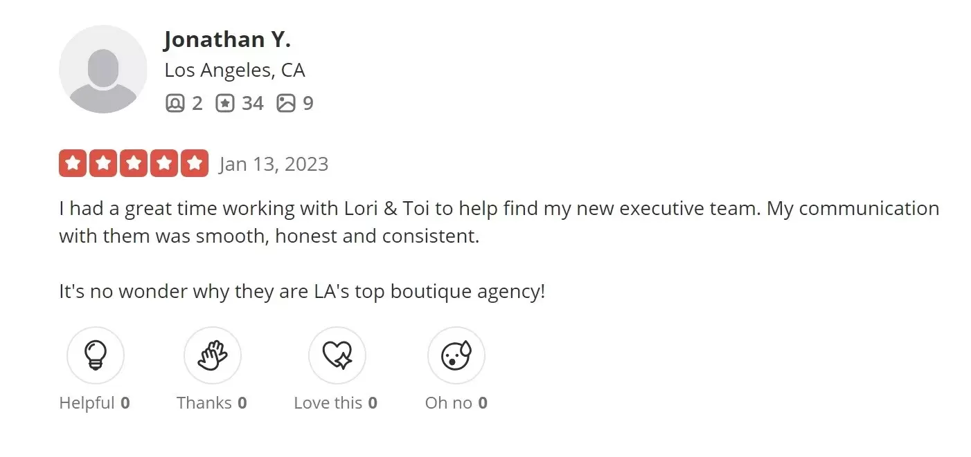 positive review of The Grapevine Agency