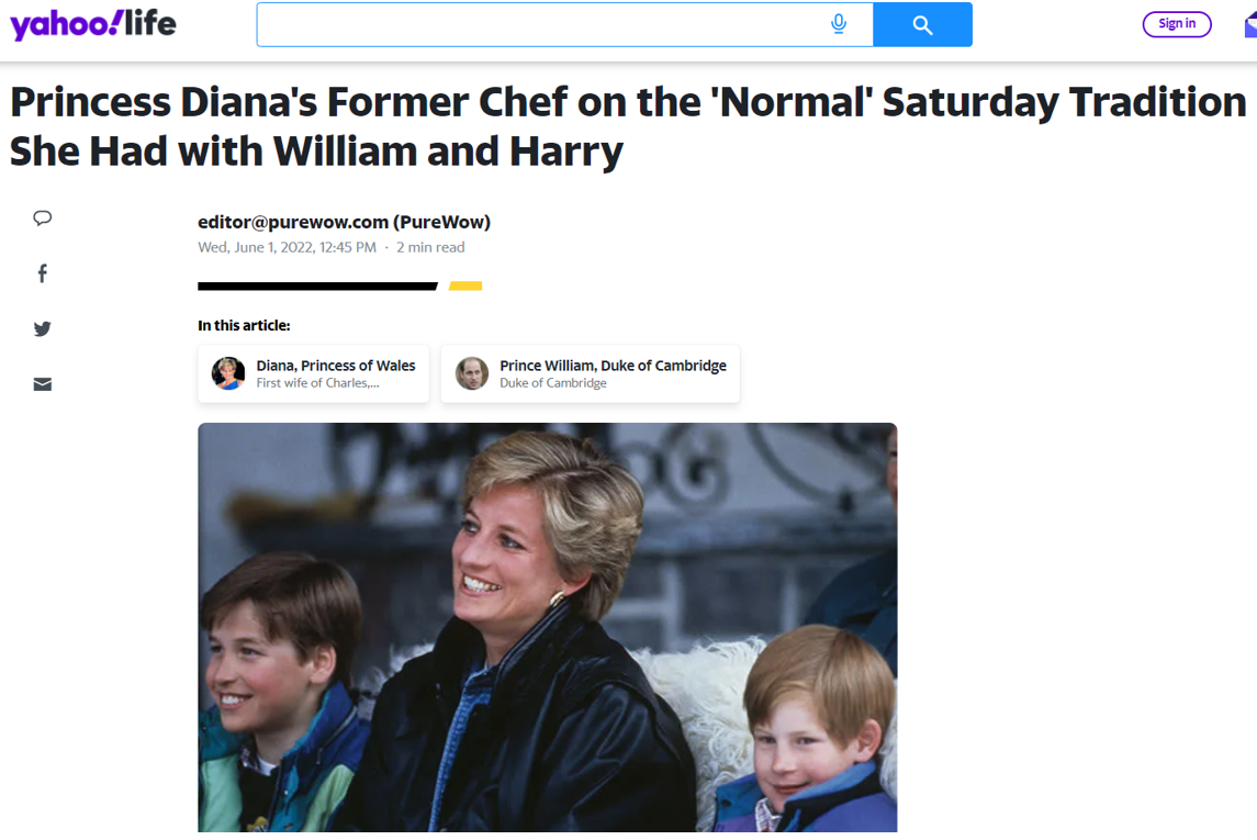 Princess Diana of Wales chef