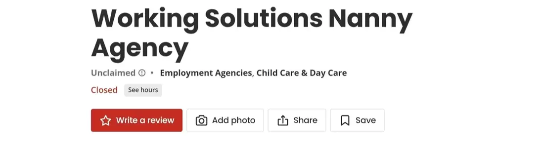 Working Solutions Nanny Agency on Yelp