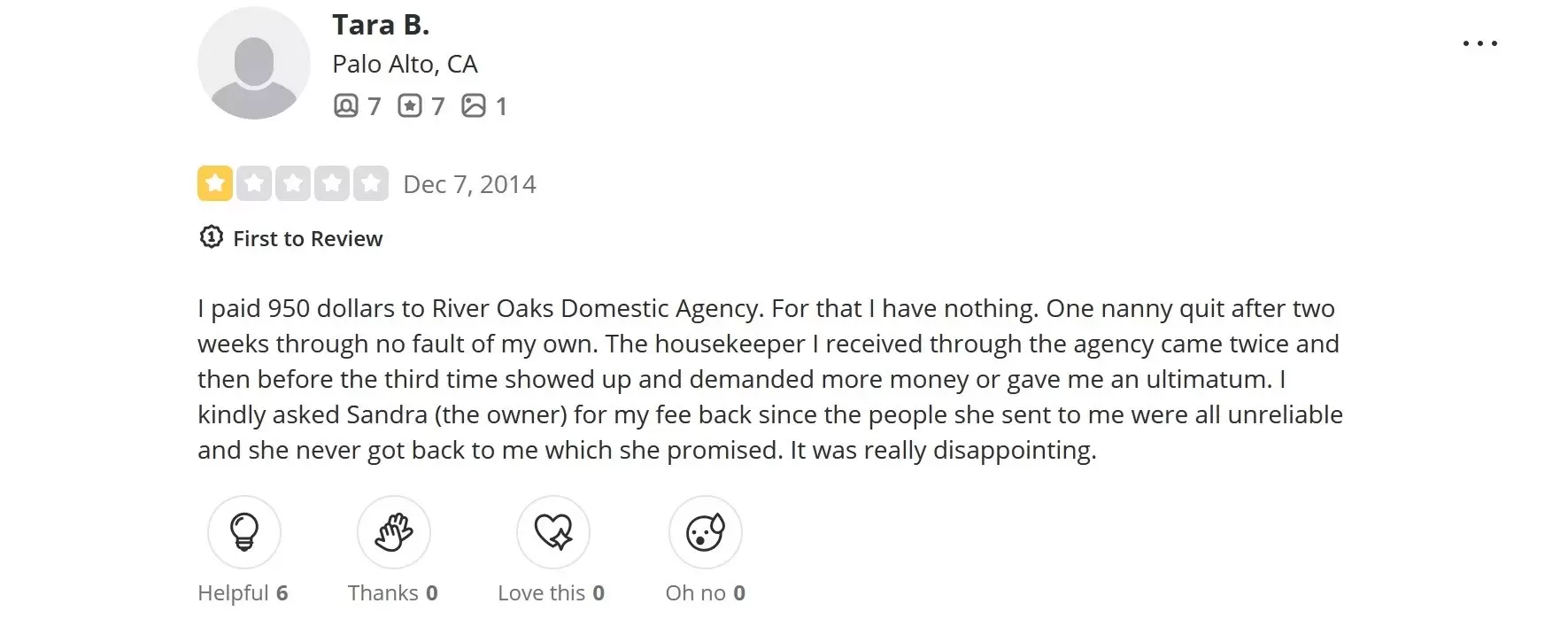 critical review of the River Oaks Domestic Agency