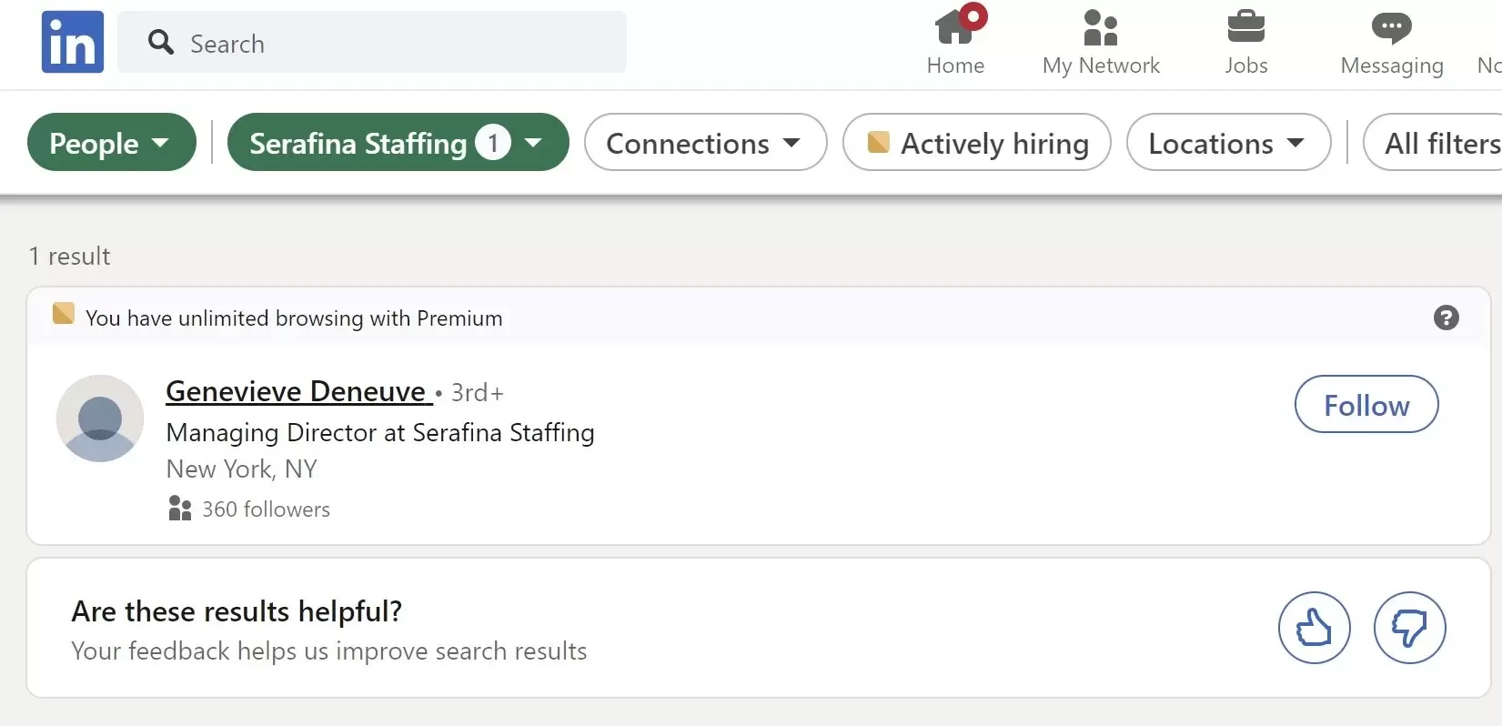 Serafina Staffing employee list