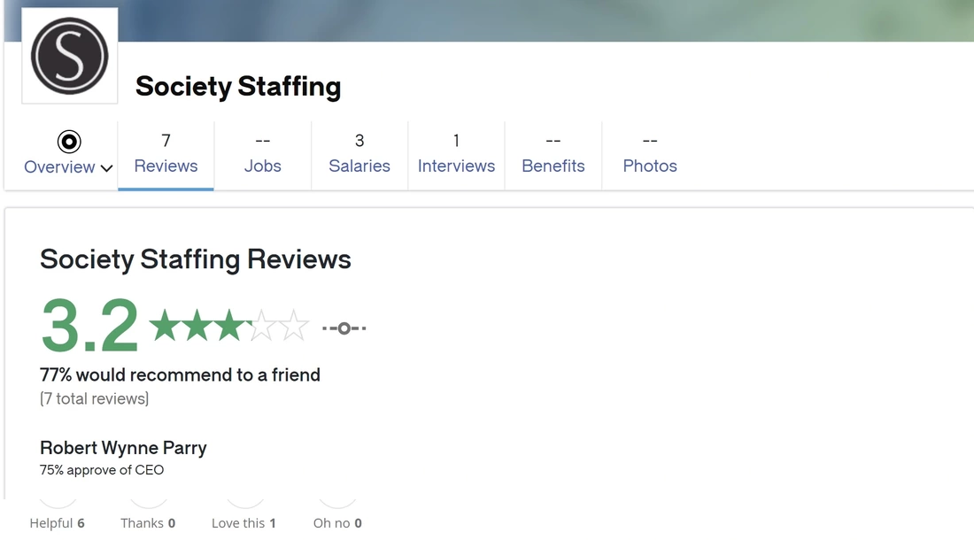 Society Staffing workplace reviews