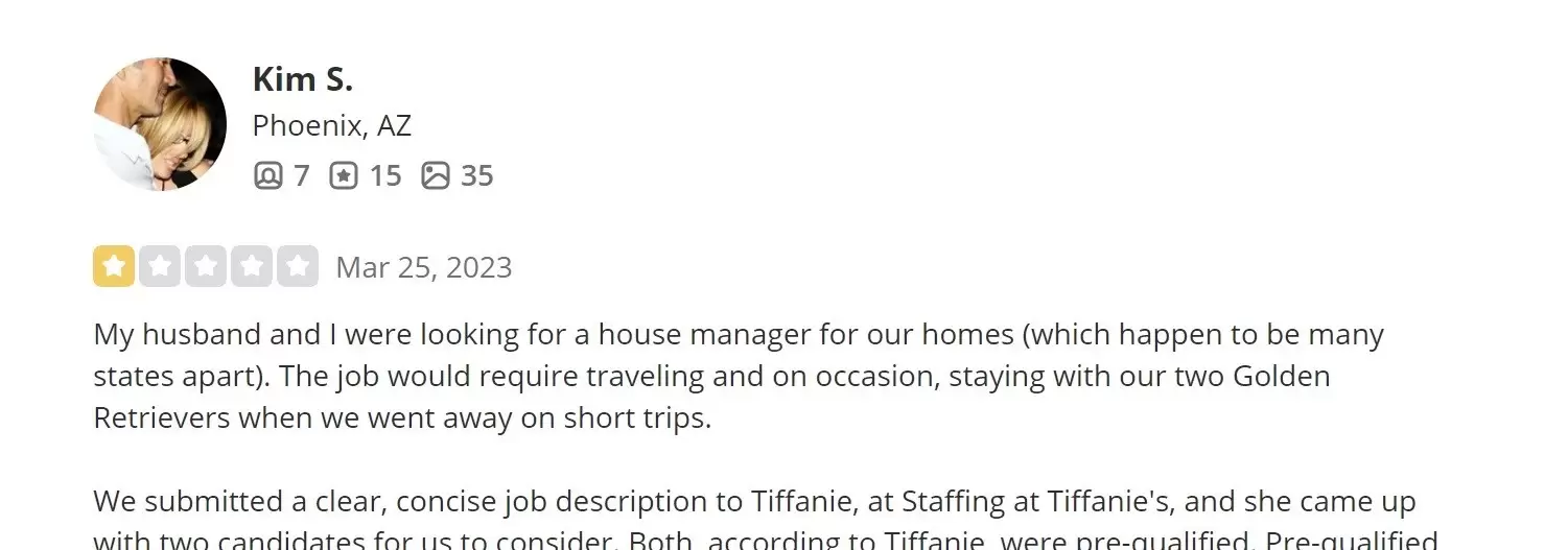 critical review of Staffing at Tiffanie's
