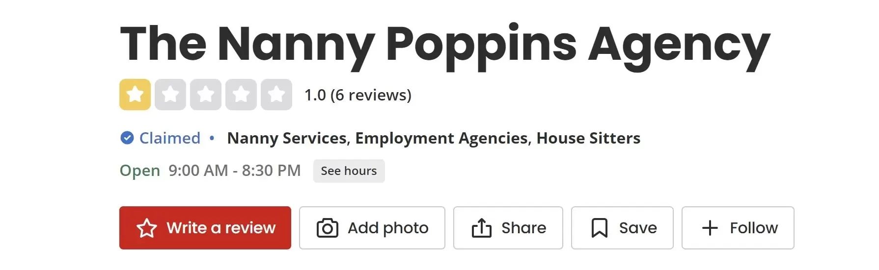 positive review of The Nanny Poppins Agency