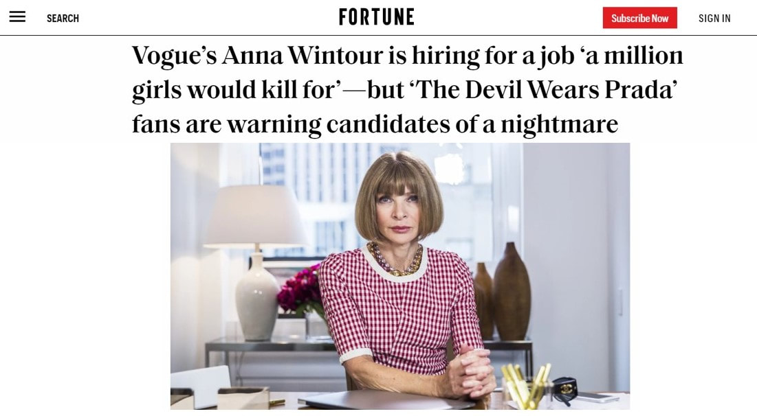 the real life assistant to The Devil Wears Prada