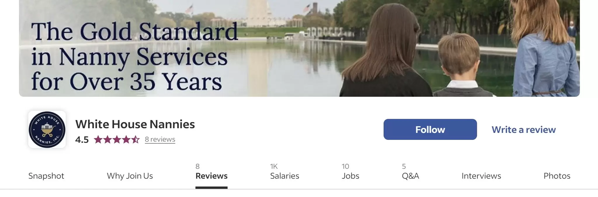 employee reviews of White House Nannies