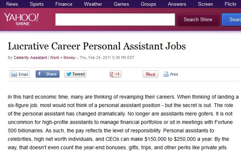 personal assistant jobs